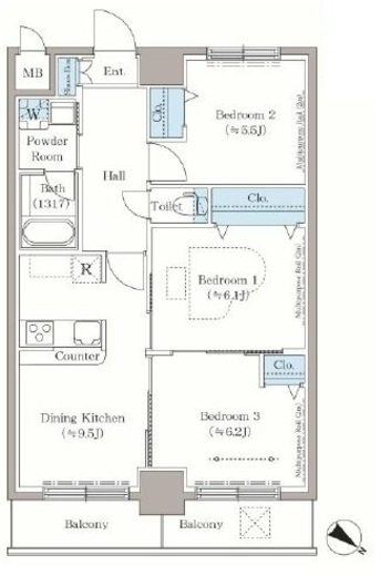 ステラテラス　802号室　間取り