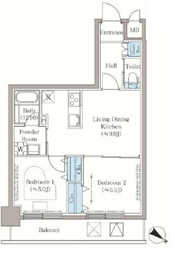 ステラテラス　805号室　間取り
