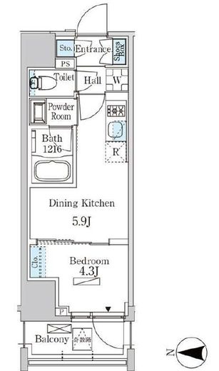 ザ・ライオンズフォーシア蒲田　902号室　間取り