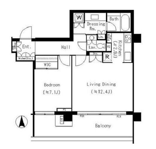 広尾ガーデンフォレスト　E308号室　間取り