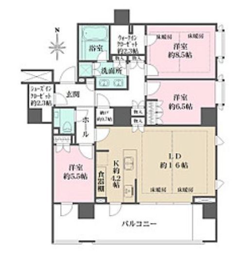 広尾ガーデンフォレスト　H307号室　間取り