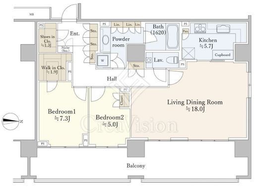 広尾ガーデンフォレスト　G208号室　間取り