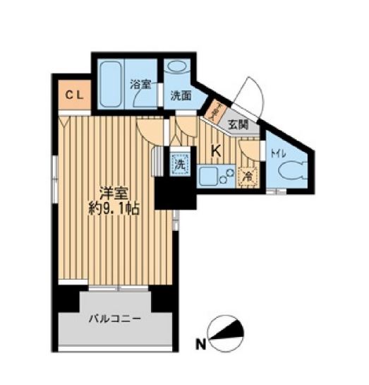 アムス大手町　203号室　間取り