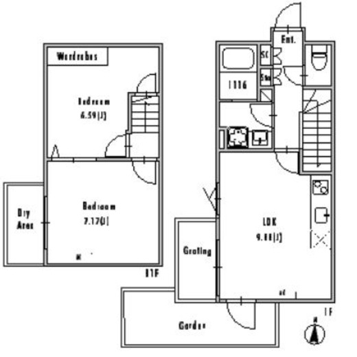 GRAN PASEO大崎戸越銀座Ⅰ (グランパセオ大崎戸越銀座Ⅰ)　101号室　間取り