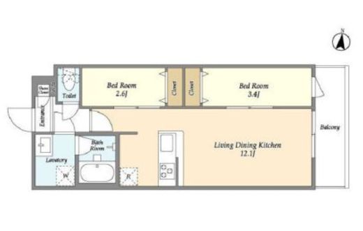 アルファコート梅島　104号室　間取り