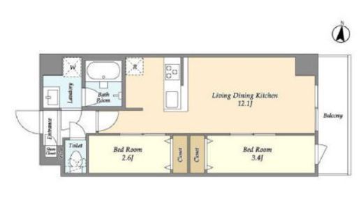 アルファコート梅島　206号室　間取り