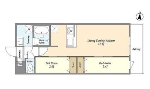 アルファコート梅島　408号室　間取り
