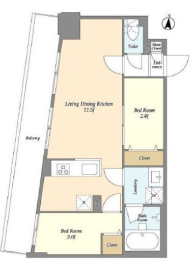 アルファコート梅島　414号室　間取り