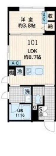 Fullea恵比寿 (フレア恵比寿)　101号室　間取り