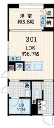 Fullea恵比寿 (フレア恵比寿)　301号室　間取り