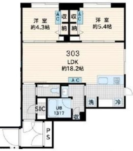 Fullea恵比寿 (フレア恵比寿)　303号室　間取り