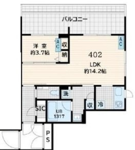 Fullea恵比寿 (フレア恵比寿)　402号室　間取り