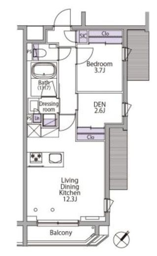 イプセ代々木レジデンス　504号室　間取り