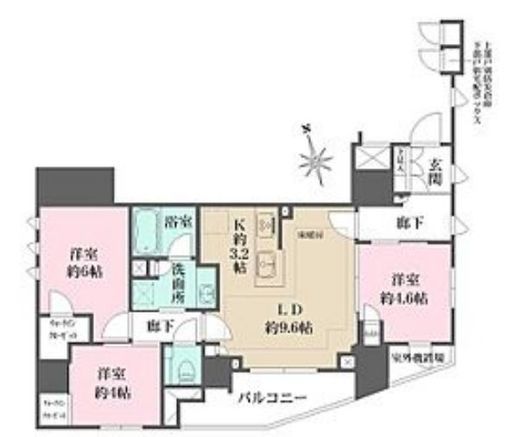 ザ・パークハウス品川荏原中延　801号室　間取り