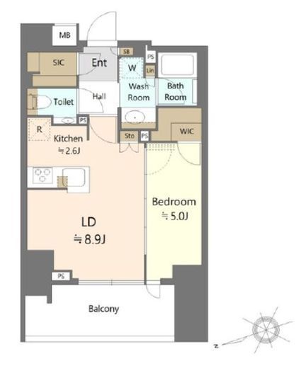 ザ・パークハウス品川荏原中延　1102号室　間取り