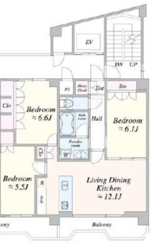 TIMELESS麻布十番　701号室　間取り