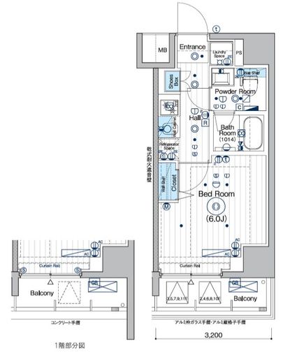 MAXIV横浜吉野町TRE　1001号室　間取り