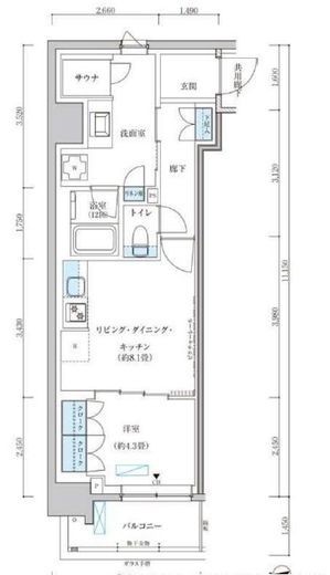 パークアクシス池袋イースト　1007号室　間取り