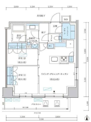 パークアクシス池袋イースト　801号室　間取り