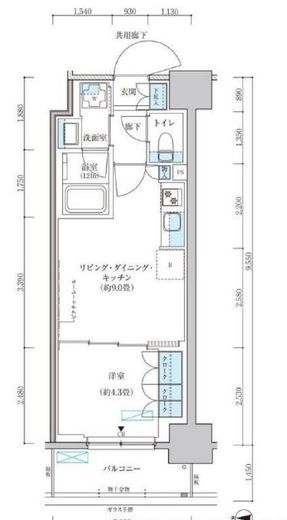 パークアクシス池袋イースト　806号室　間取り