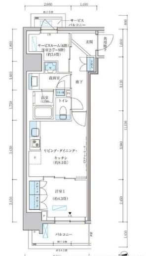パークアクシス池袋イースト　807号室　間取り