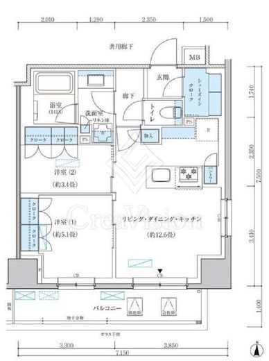 パークアクシス池袋イースト　401号室　間取り