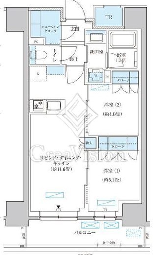 パークアクシス池袋イースト　1103号室　間取り