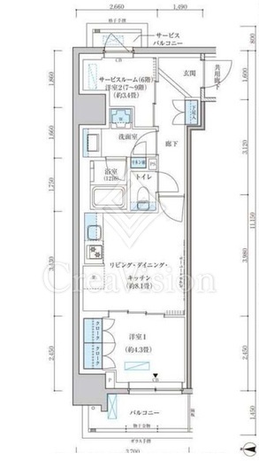 パークアクシス池袋イースト　707号室　間取り