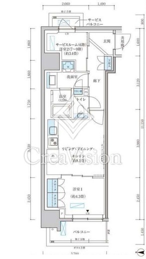 パークアクシス池袋イースト　907号室　間取り