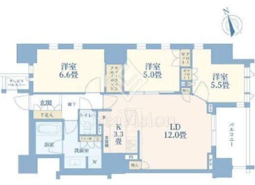 ドレッセ港北センター北　901号室　間取り