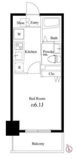 Court Blanche　109号室　間取り
