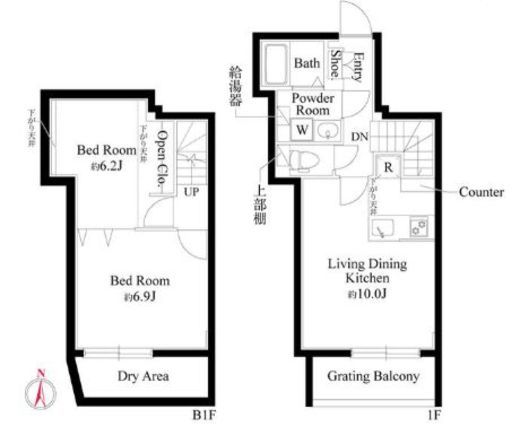 グランパセオ中目黒Ⅱ　102号室　間取り