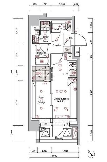 SYFORME KAWASAKI-IKEDA（シーフォルム川崎池田）　207号室　間取り