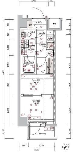 SYFORME KAWASAKI-IKEDA（シーフォルム川崎池田）　504号室　間取り
