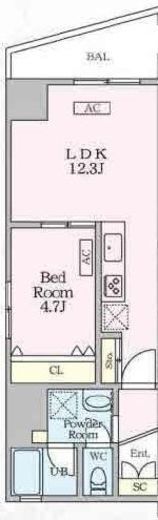 シャントロワ曙橋　301号室　間取り