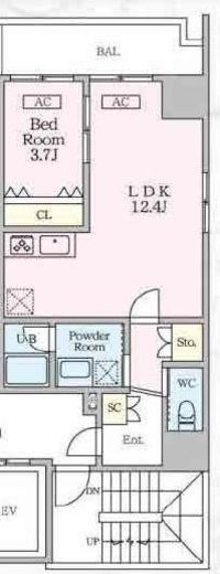 シャントロワ曙橋　503号室　間取り