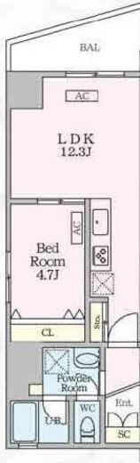 シャントロワ曙橋　601号室　間取り