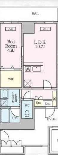 シャントロワ曙橋　702号室　間取り