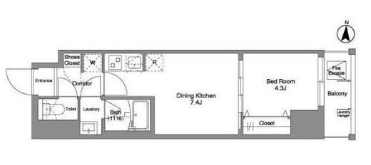 Daffitto錦糸町 (ダフィット錦糸町)　1404号室　間取り