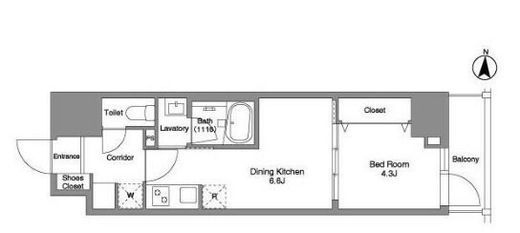 Daffitto錦糸町 (ダフィット錦糸町)　1405号室　間取り