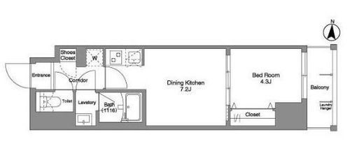 Daffitto錦糸町 (ダフィット錦糸町)　203号室　間取り