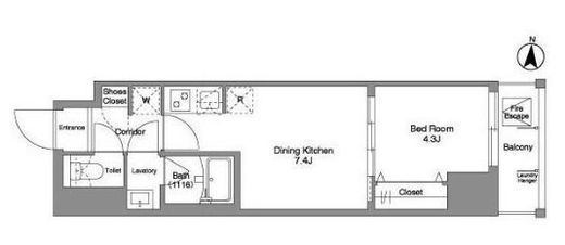 Daffitto錦糸町 (ダフィット錦糸町)　605号室　間取り