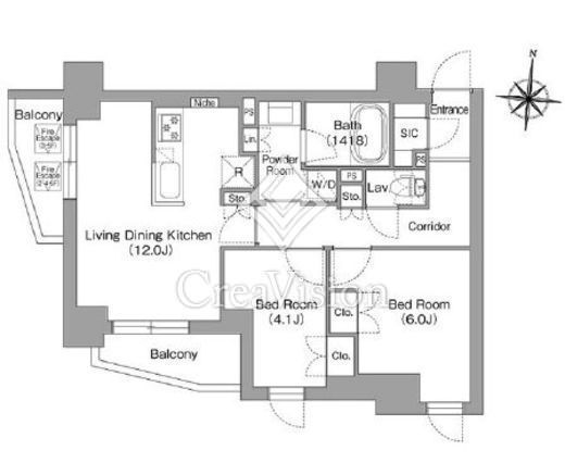 プラネソシエプラス旗の台　601号室　間取り