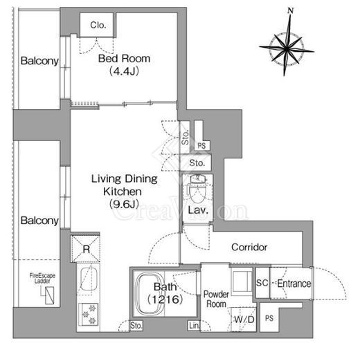 プラネソシエプラス旗の台　602号室　間取り