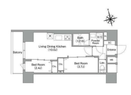 コンフォリア・リヴ南砂町EAST　211号室　間取り