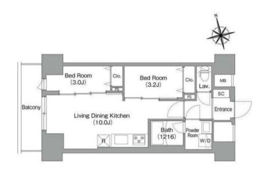 コンフォリア・リヴ南砂町EAST　305号室　間取り