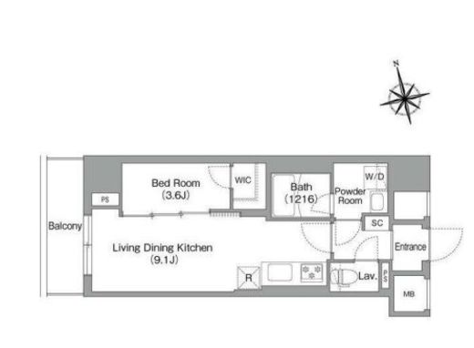 コンフォリア・リヴ南砂町EAST　502号室　間取り