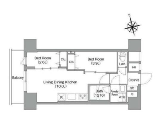 コンフォリア・リヴ南砂町EAST　708号室　間取り