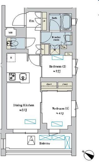 ブリリアイスト洗足池の杜　201号室　間取り