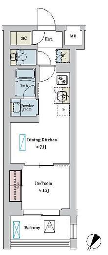 ブリリアイスト洗足池の杜　208号室　間取り